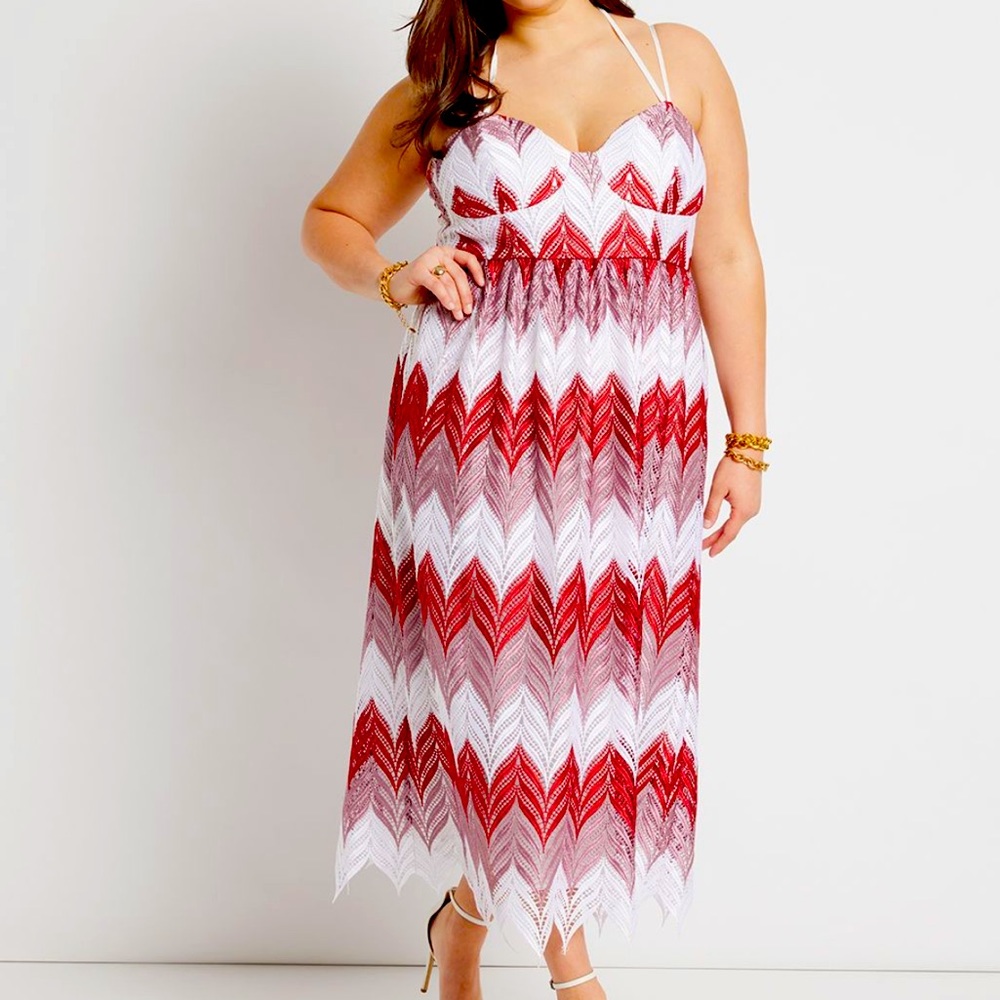 Chevron Lace Dress Eloquii NWT
